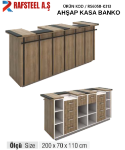 TEKSTİL BUJİTERİ MAĞAZA / RAFSTEEL RS6001-KLR313 Ahşap Kasa Banko