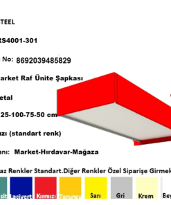MARKET ÜNİTE / RAFSTEEL Ünite Raf Şapkası RS4001-301