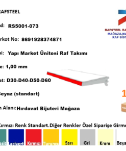 Yapı Market Hırdavat Ünitesi / RAFSTEEL Hırdavat Yapı Market Raf Tablası Takımı  RS5001-073