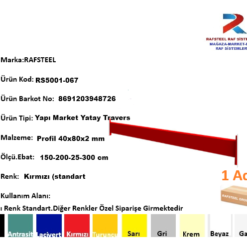 YAPI MARKET HIRDAVAT ÜNİTESİ PARÇASI Travers RAFSTEEL   RS4850YM067