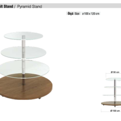 TEKSTİL BUJİTERİ MAĞAZA / RAFSTEEL  RS6000KLR147 -Cam Bazalı Yuvarlak Piramit Stand