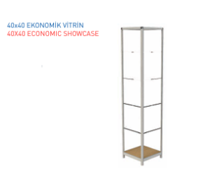 TEKSTİL BUJİTERİ MAĞAZA / RAFSTEEL RS7001D288410 SHOWCASE - Cam Vitrin 40x40