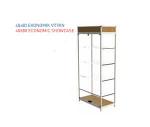 TEKSTİL BUJİTERİ MAĞAZA /RAFSTEEL RS7001D289110 TURNING SHOWCASE - Cam Motorlu Vitrin  40x80