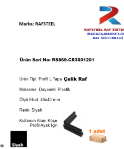 TEKSTİL BUJİTERİ MAĞAZA DEPO  Çelik Raf Plastik L Taban RS869-CR3001201