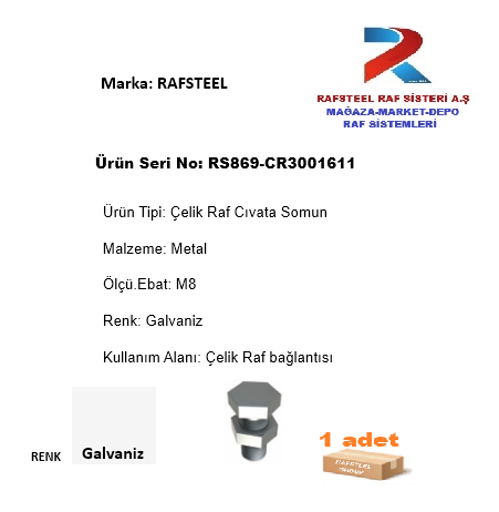 TEKSTİL BUJİTERİ MAĞAZA DEPO Çelik Raf Civata Somun RS869-CR3001611 3 TEKSTİL BUJİTERİ MAĞAZA DEPO Çelik Raf Civata Somun RS869-CR3001611