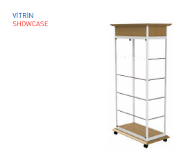 TEKSTİL BUJİTERİ MAĞAZA / RAFSTEEL RS7001D2881 SHOWCASE Cam Vitrin