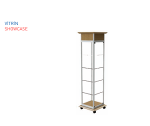 TEKSTİL BUJİTERİ MAĞAZA / RAFSTEEL RS7001D2888101 SHOWCASE Cam Vitrin