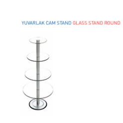 TEKSTİL BUJİTERİ MAĞAZA / RAFSTEEL  RS6000CS001 Cam Yuvarlak Stand