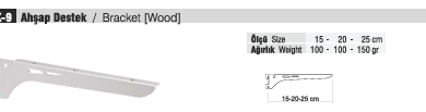 TEKSTİL BUJİTERİ MAĞAZA / RAFSTEEL RS12035RK91 Ahşap Destek- BRACKET WOOD