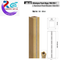 TEKSTİL BUJİTERİ MAĞAZA PARÇASI / RAFSTEEL RS8000APA107 Ahşap Alüminyum Panel 100x100 2