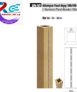 TEKSTİL BUJİTERİ MAĞAZA PARÇASI / RAFSTEEL RS12025APA107 Ahşap Alüminyum Panel 100x100 2
