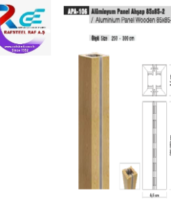 TEKSTİL BUJİTERİ MAĞAZA PARÇASI / RAFSTEEL RS12026APA106 Ahşap Alüminyum Panel 85x85 2
