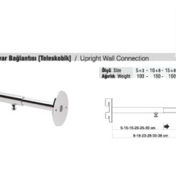 RAF PARÇASI AKSESUARI / RAFSTEEL RS8000A102 Teleskopik Duvar Dikme Bağlantısı