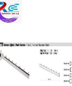 TEKSTİL BUJİTERİ MAĞAZA PARÇASI / RAFSTEEL RS8038B7103 WALL INCLINED BEADED STICK /  Eğimli Duvar Pimli Baston