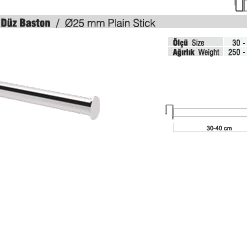 RAF PARÇASI AKSESUARI / RAFSTEEL RS8000B4107 PLAIN STICK Düz Baston Q25