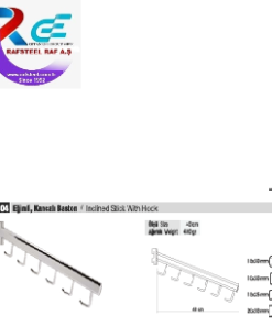 Tekstil Bujiteri Mağaza Dekorasyon Parçası  / RAFSTEEL RS8010-B2/104 Eğimli Kancalı Baston