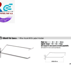 RAF PARÇASI AKSESUARI  / RAFSTEEL  RS8000K2/102 Etiketli Kanca