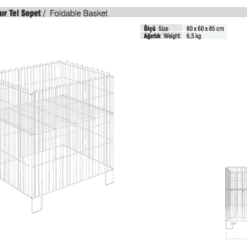 Tekstil Bujiteri Mağaza Dekorasyon Parçası / RAFSTEEL RS7000T183  Katlanır Tel Sepet