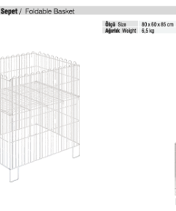 Tekstil Bujiteri Mağaza Dekorasyon Parçası / RAFSTEEL RS10002-KLR183 FOLDING WIRE BASKET Katlanır Tel Sepet