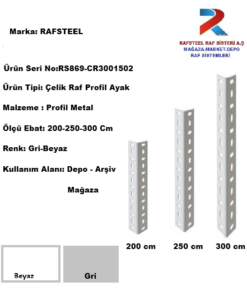 TEKSTİL BUJİTERİ MAĞAZA DEPO Çelik Raf Profil Ayak RS869-CR301502