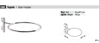Tekstil Bujiteri Mağaza Dekorasyon Parçası  / RAFSTEEL RS8003-T1/101 BALL HOIDER Beyaz Topluk Askı