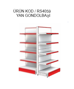 Market Gondol Başı Raf Sistemi. RAFSTEEL RS4241-2250B400 Side Gondola