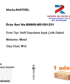 DEPO-TEKSTİL MAĞAZA / HAFİF DEPOLAMA  ÜNİTESİ ÇELİK DÜBEL RS869-HD1001231