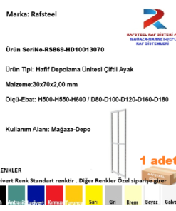 DEPO-TEKSTİL MAĞAZA / HAFİF DEPOLAMA ÜNİTESİ PROFİL 3 lü AYAK RS869-HD10013070