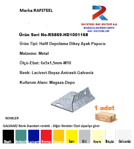 DEPO-TEKSTİL MAĞAZA / HAFİF DEPOLAMA ÜNİTESİ AYAK PAPUCU RAFSTEEL RS869HD5 3 DEPO-TEKSTİL MAĞAZA / HAFİF DEPOLAMA ÜNİTESİ AYAK PAPUCU RAFSTEEL RS869HD5