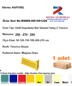 DEPO-TEKSTİL MAĞAZA / HAFİF DEPOLAMA RAFI Z TRAVERSİ RS869-HD1001226