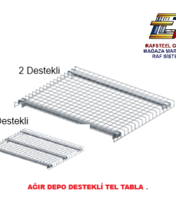 AĞIR DEPOLAMA ÜNİTESİ ÜÇ TAKVİYELİ TEL RAF TAPLASI RAFSTEEL RS869HR13