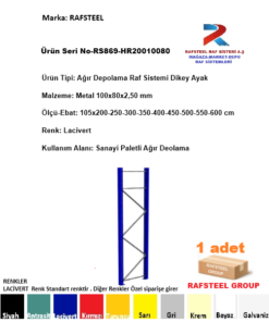 AĞIR DEPOLAMA ÜNİTESİ DİKEY AYAK 100X80X2,00 mm RS869-HR200110080
