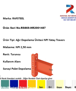 AĞIR DEPOLAMA ÜNİTESİ NPI YATAY TRAVERS RS869-HR2001487