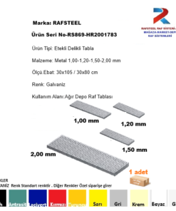 AĞIR DEPOLAMA ÜNİTESİ ETEKLİ DELİKLİ TABLA 2,00mm RS869-HR2001783