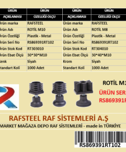 PLASTİK ROTİL M10 RAFSTEEL RS869391RT102