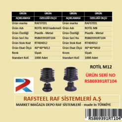 PLASTİK ROTİL M10 RAFSTEEL RS869391RT104