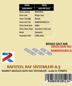 METAL PİNGO SACI M8 RS869391BS114