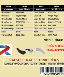 PLASTİK VİRGÜL PİNGO M8 RS869391VP119