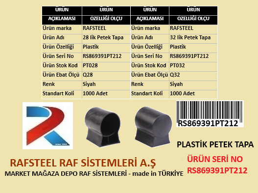 PLASTİK PETEK TAPA RAFSTEEL RS869391PT212 3 PLASTİK PETEK TAPA RAFSTEEL RS869391PT212