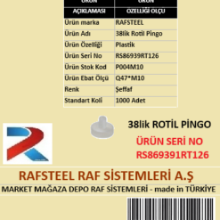 PLASTİK RAF VANTUZU RAFSTEEL RS869391RT126