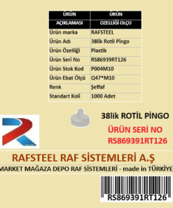 PLASTİK RAF VANTUZU RAFSTEEL RS869391RT126