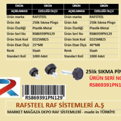 PLASTİK 25lik SIKMA RAFSTEEL RS869391PN129