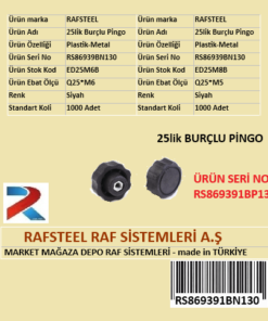 PLASTİK 25lik BURÇLU PİNGO RAFSTEEL RS869391BN130