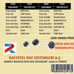 PLASTİK 32lik SIKMA PİNGO RAFSTEEL RS869391SP132