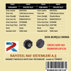 PLASTİK 32lik SIKMA PİNGO RAFSTEEL RS869391SP133