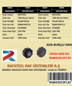 PLASTİK 32lik SIKMA PİNGO RAFSTEEL RS869391SP133