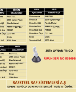 PLASTİK 25lik OYNAR PİNGO RAFSTEEL RS869391OP137