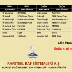 PLASTİK 32lik OYNAR PİNGO RAFSTEEL RS869391OP138