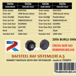 PLASTİK 20lik BİNGOLU SIKMA RAFSTEEL RS869391BS143