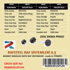 PLASTİK 25lik SIKMA RAFSTEEL RS869391SP144